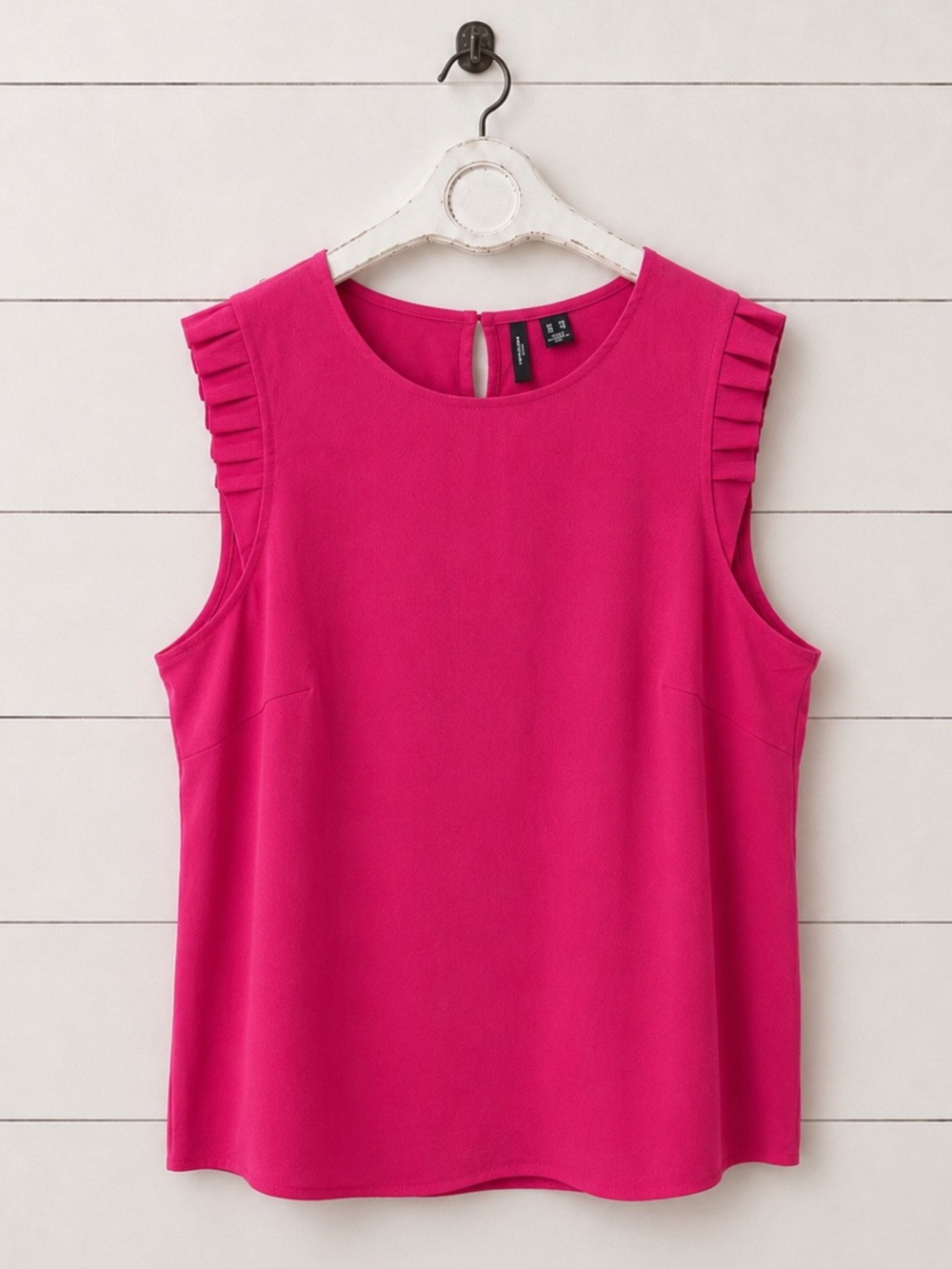 Vero Moda Hot Pink Ruffle-Trim Sleeveless Top - Picture 1 of 5